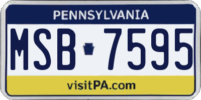 PA license plate MSB7595