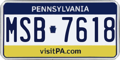PA license plate MSB7618