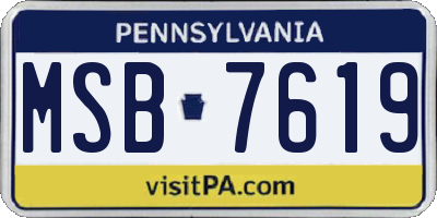 PA license plate MSB7619