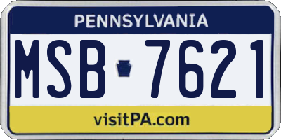 PA license plate MSB7621