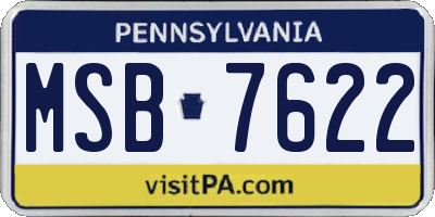 PA license plate MSB7622