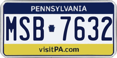 PA license plate MSB7632