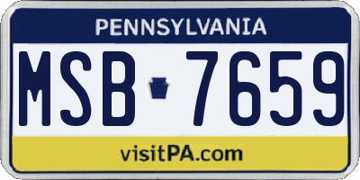PA license plate MSB7659