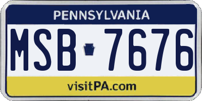PA license plate MSB7676