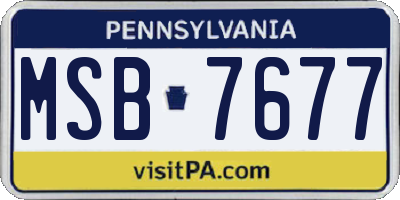 PA license plate MSB7677