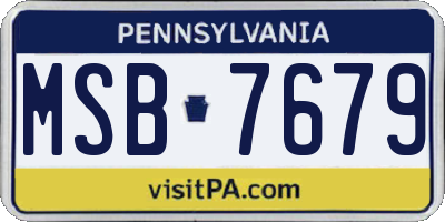 PA license plate MSB7679