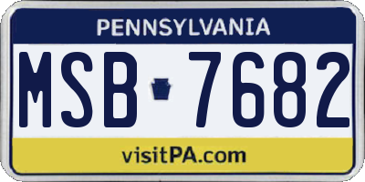 PA license plate MSB7682