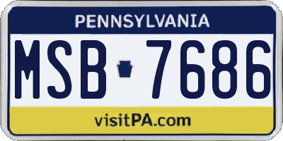 PA license plate MSB7686