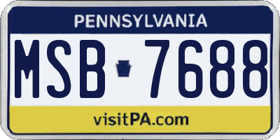PA license plate MSB7688