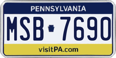 PA license plate MSB7690
