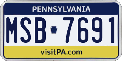 PA license plate MSB7691