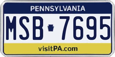 PA license plate MSB7695