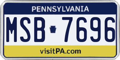 PA license plate MSB7696