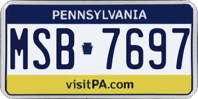 PA license plate MSB7697