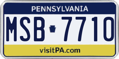 PA license plate MSB7710