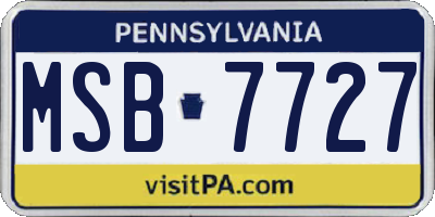 PA license plate MSB7727