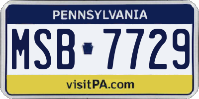 PA license plate MSB7729