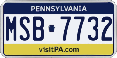 PA license plate MSB7732