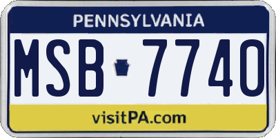 PA license plate MSB7740