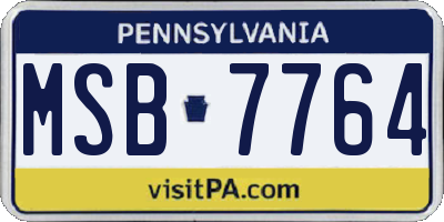 PA license plate MSB7764