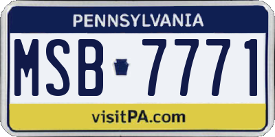 PA license plate MSB7771