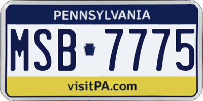 PA license plate MSB7775