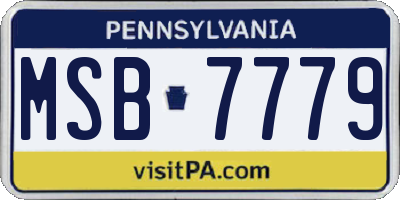 PA license plate MSB7779
