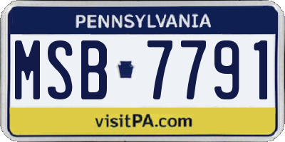 PA license plate MSB7791