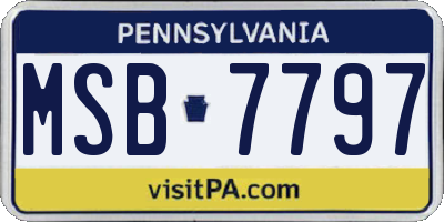 PA license plate MSB7797