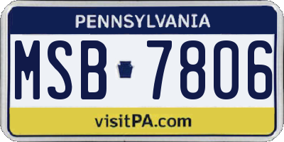 PA license plate MSB7806