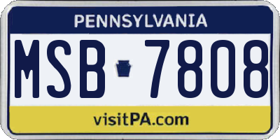 PA license plate MSB7808
