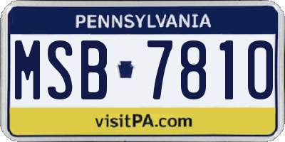 PA license plate MSB7810