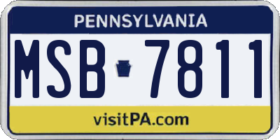 PA license plate MSB7811