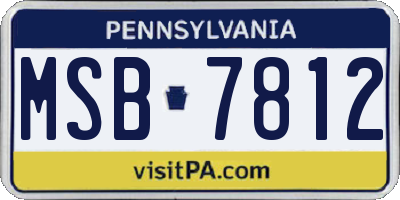 PA license plate MSB7812