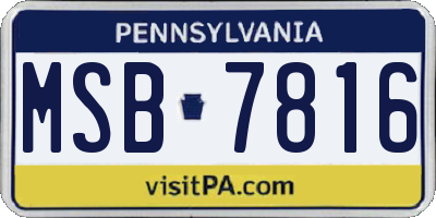 PA license plate MSB7816