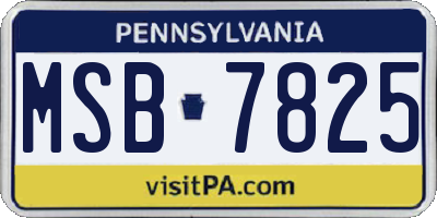 PA license plate MSB7825