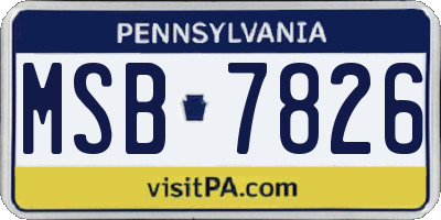 PA license plate MSB7826