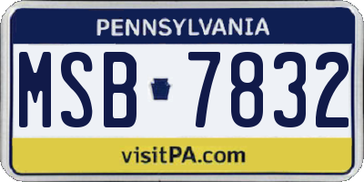PA license plate MSB7832