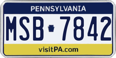 PA license plate MSB7842