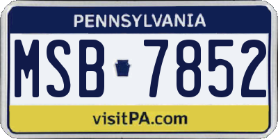 PA license plate MSB7852