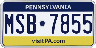 PA license plate MSB7855