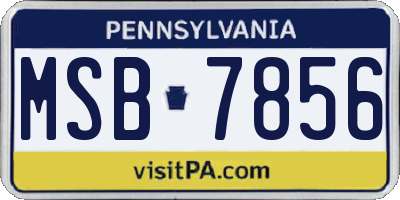 PA license plate MSB7856