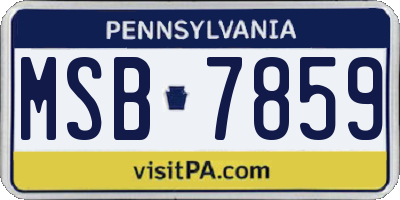 PA license plate MSB7859