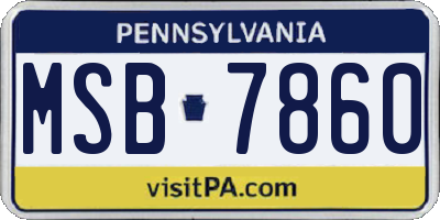 PA license plate MSB7860