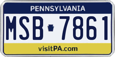 PA license plate MSB7861