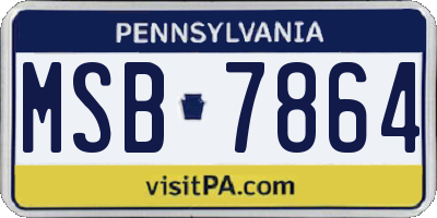 PA license plate MSB7864