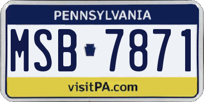 PA license plate MSB7871