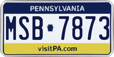 PA license plate MSB7873