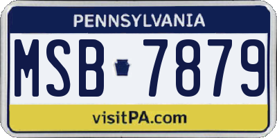 PA license plate MSB7879