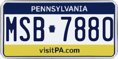 PA license plate MSB7880
